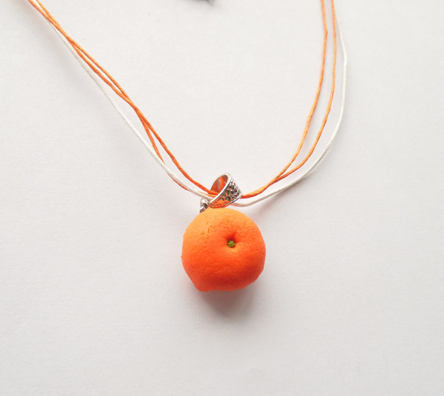 Juicy Delight: Mandarin Polymer Clay Necklace