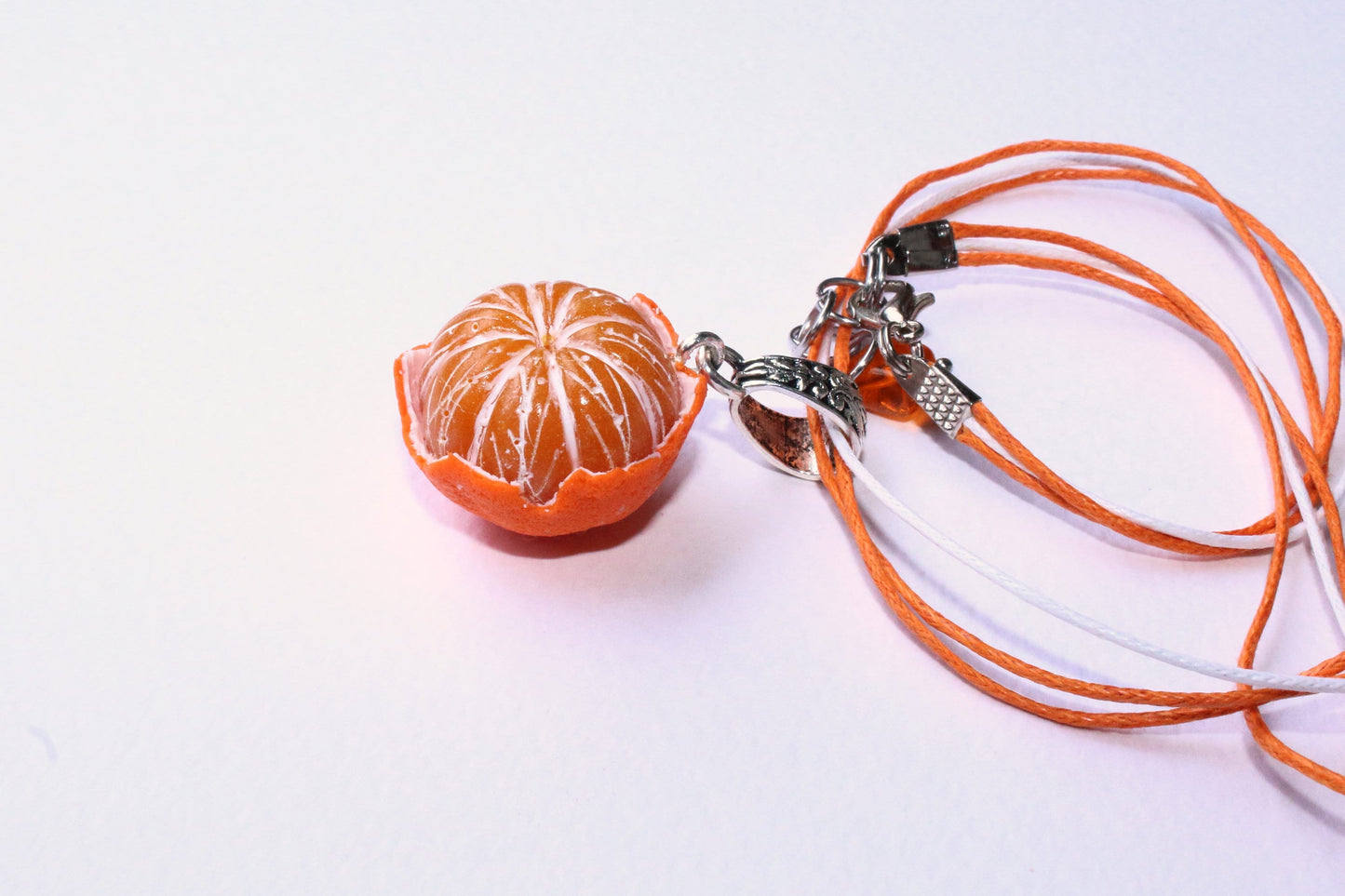 Juicy Delight: Mandarin Polymer Clay Necklace