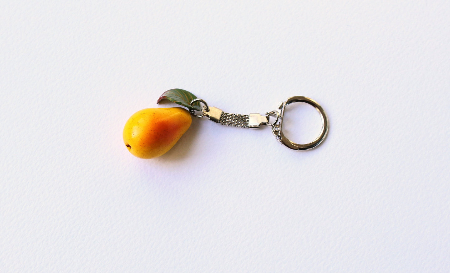 Elegant Accessory: Pear Keychain Polymer Clay