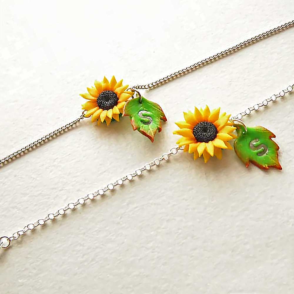 Sunny Dream: Sunflower Bracelet Polymer Clay.