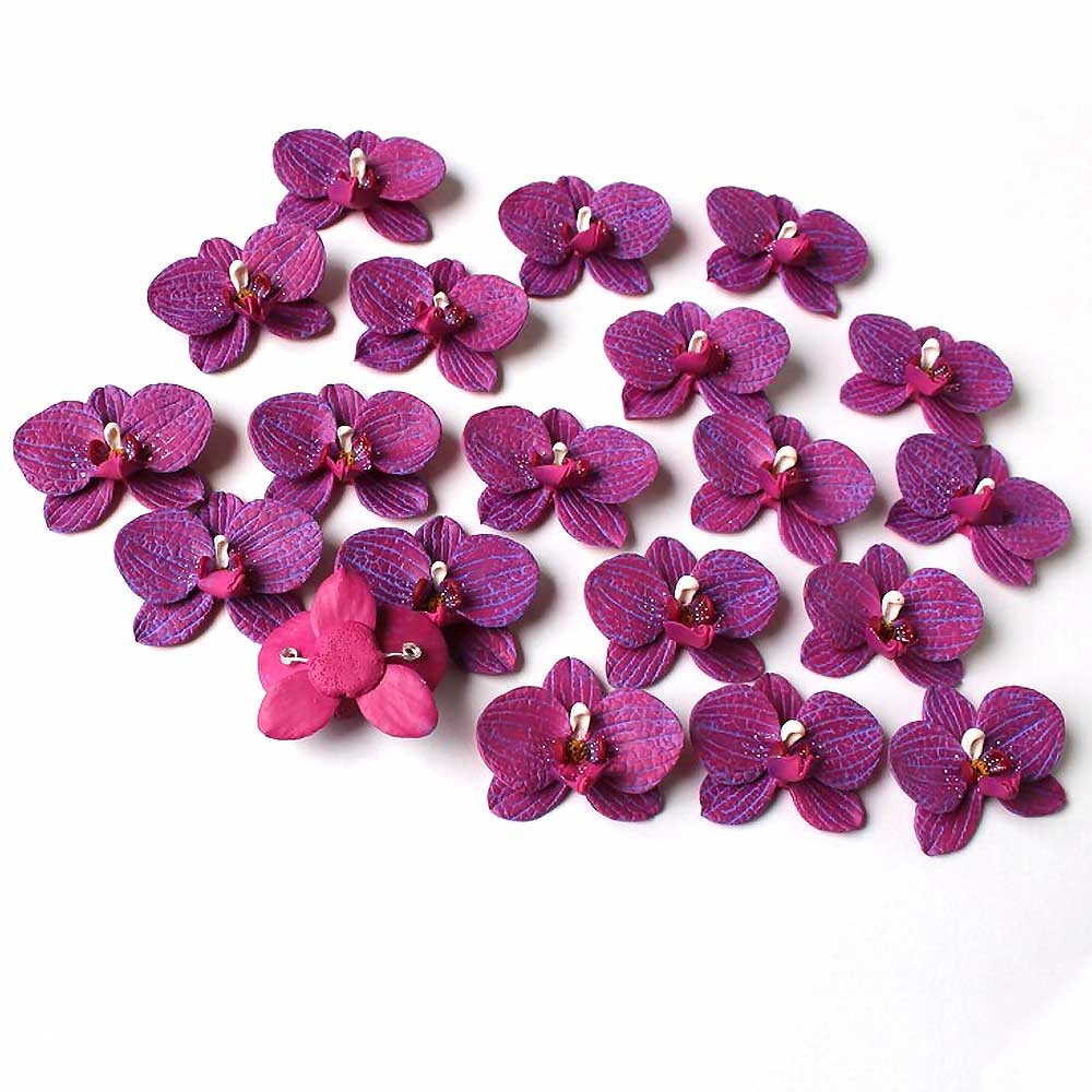 Velvet Dream: Orchid Beads Polymer Clay.