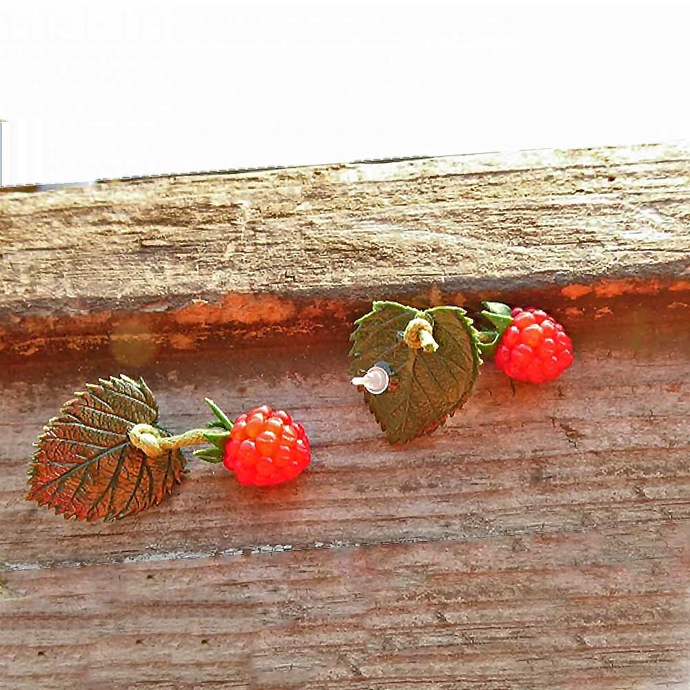 Berry Miracle: Raspberry Necklace & Earrings Polymer Clay.