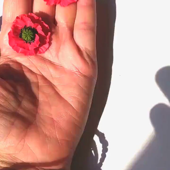 Blazing Passion: Poppy Earrings Polymer Сlay.