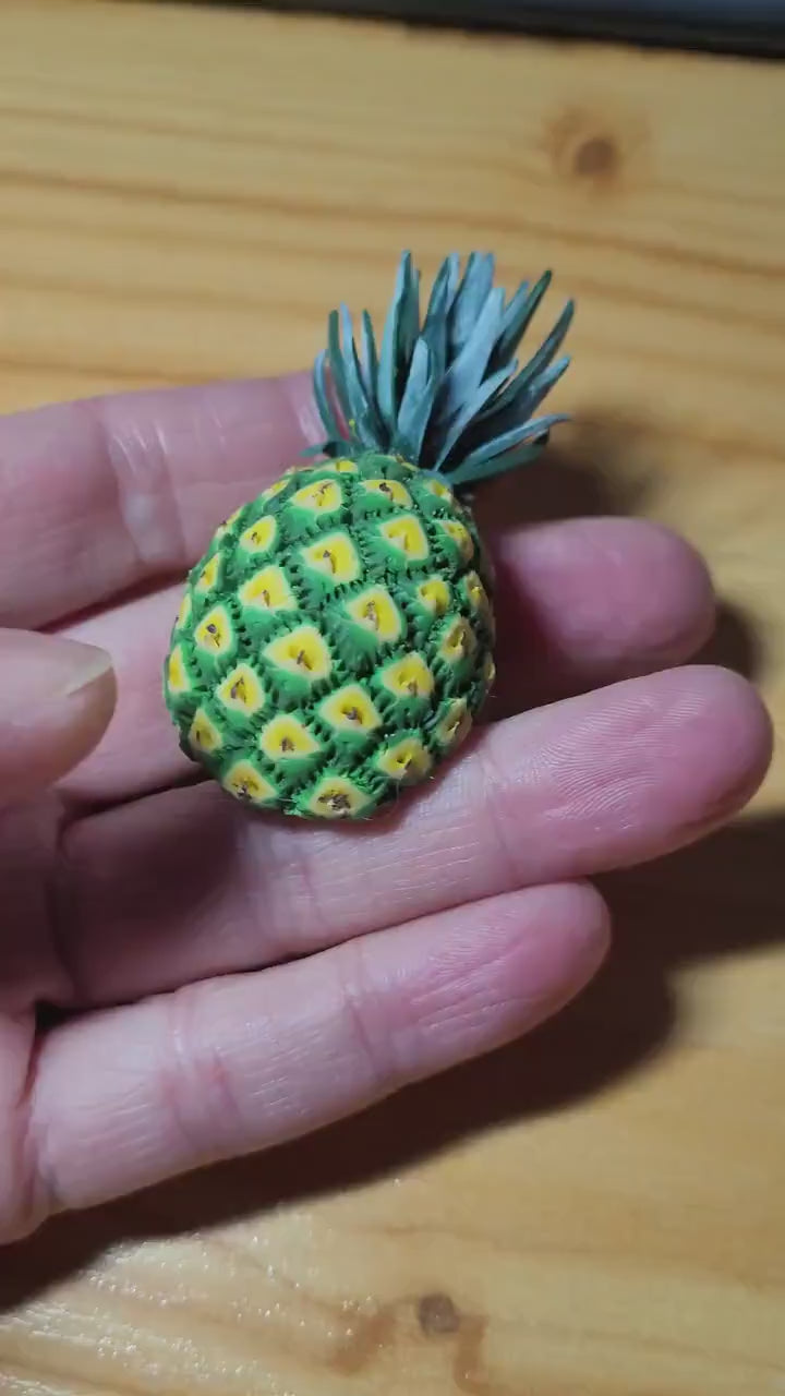 Juicy Joy: Pineapple Brooch Polymer Clay.