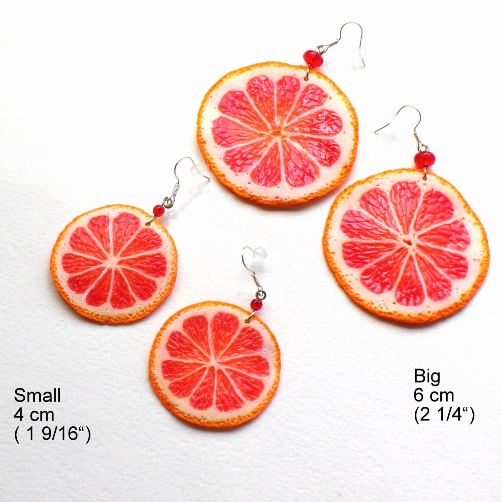 Playful & Juicy: Grapefruit Earrings Polymer Clay.