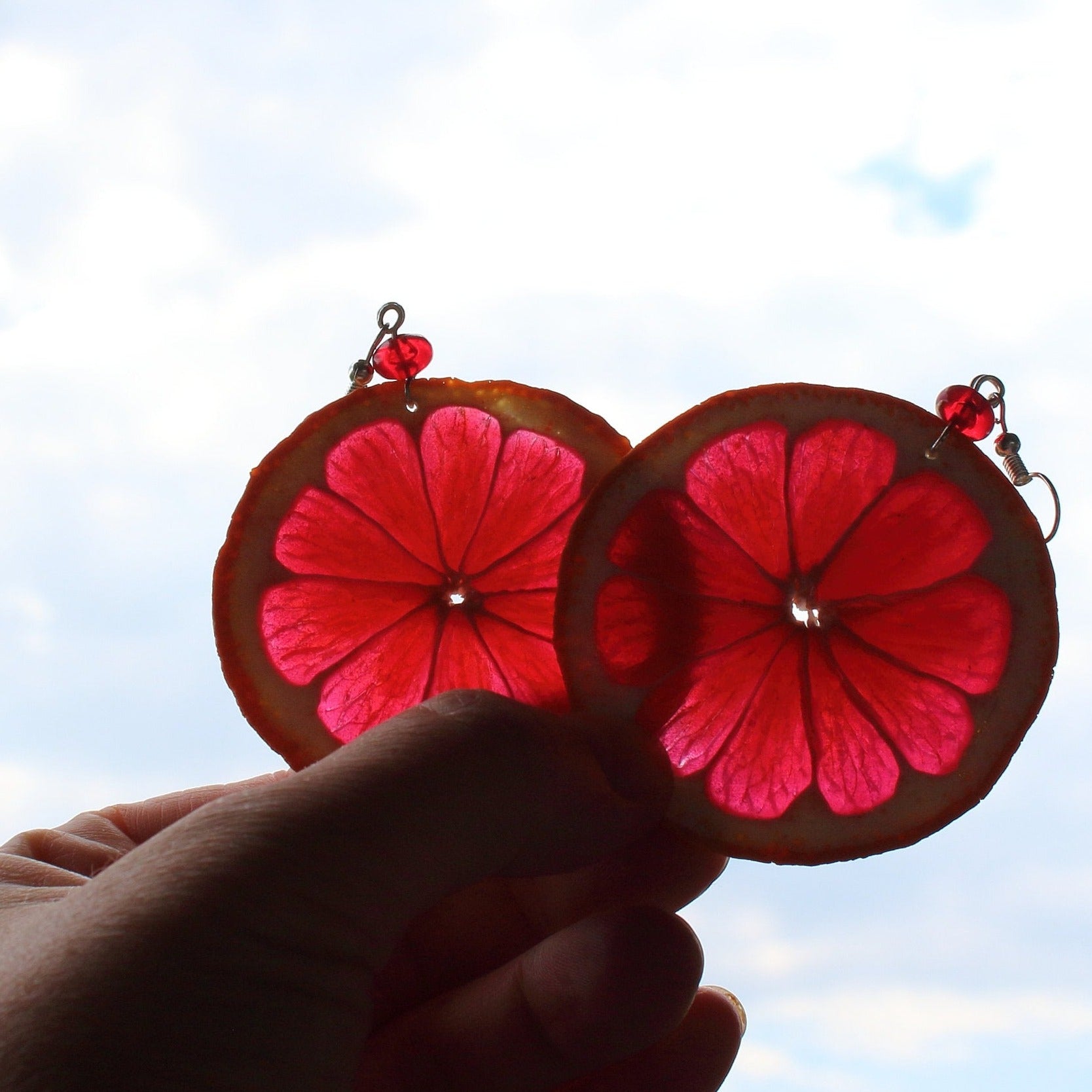 Playful & Juicy: Grapefruit Earrings Polymer Clay.