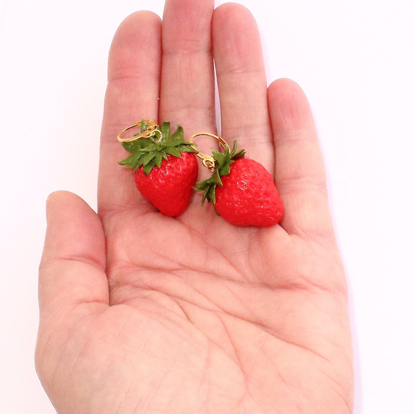 Berry Enchantment: Strawberry Earrings Polymer Clay.